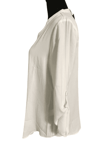 Gaharu Women’s V-Neck L/S Chiffon Tunic Roll Over Tab Top/Blouse - Thumbnail 7