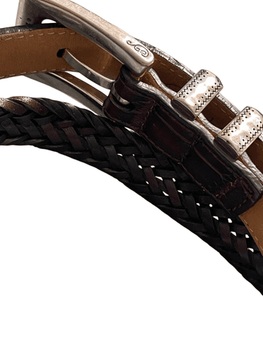 Brighton Vintage Braided Leather With Silver Buckle size Medium Belt - Thumbnail 5