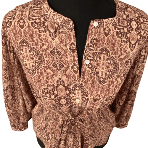 Madewell Drawstring Top in Kaleidoscope Boho Print - Thumbnail 5