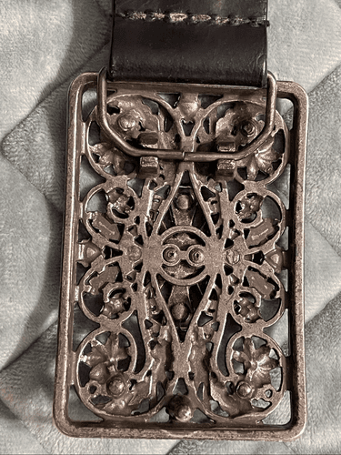 Western Style Filigree Faux Turquoise Silver Black Western Cowgirl Belt Size Med - Thumbnail 6