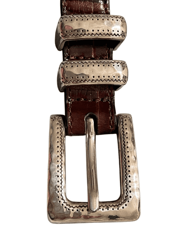 Brighton Vintage Braided Leather With Silver Buckle size Medium Belt - Thumbnail 2