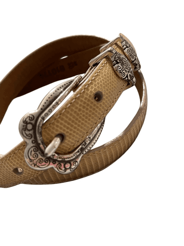 Brighton #10174 Women’s Vintage Beige Snake Embossed With Silver Etched Leather - Image 1