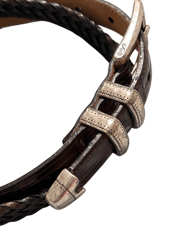Brighton Vintage Braided Leather With Silver Buckle size Medium Belt - Thumbnail 3