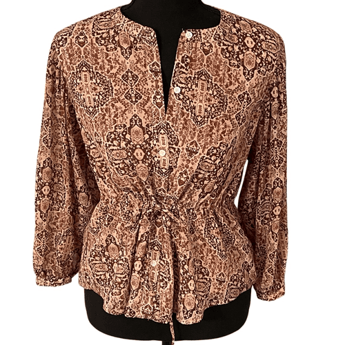 Madewell Drawstring Top in Kaleidoscope Boho Print - Thumbnail 3
