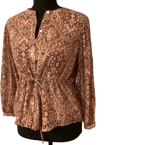 Madewell Drawstring Top in Kaleidoscope Boho Print - Thumbnail 2