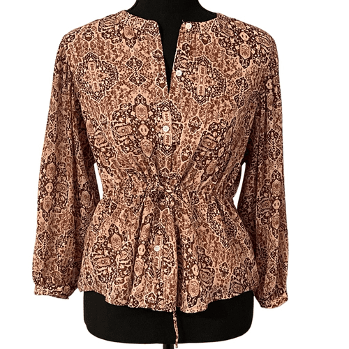 Madewell Drawstring Top in Kaleidoscope Boho Print - Image 1