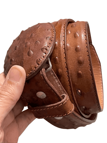 Faux Ostrich Vintage Leather Men’s Western Cowboy Belt size 36 - Image 1