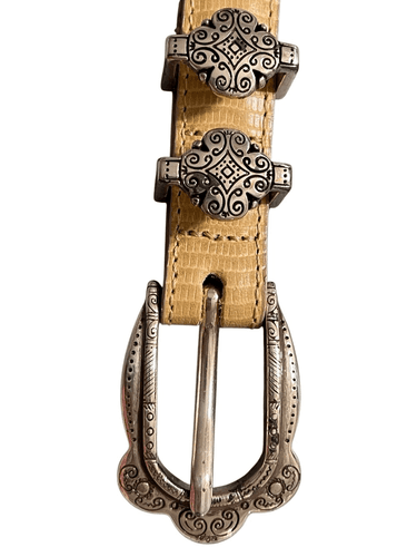 Brighton #10174 Women’s Vintage Beige Snake Embossed With Silver Etched Leather - Thumbnail 4