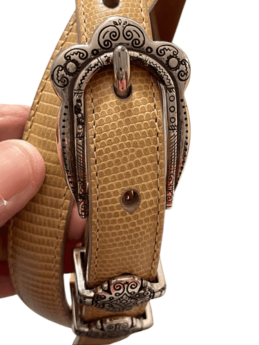 Brighton #10174 Women’s Vintage Beige Snake Embossed With Silver Etched Leather - Thumbnail 2