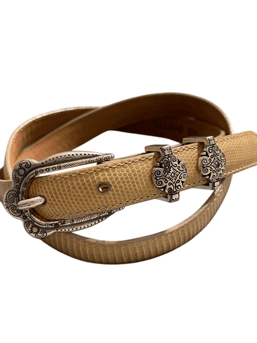 Brighton #10174 Women’s Vintage Beige Snake Embossed With Silver Etched Leather - Thumbnail 3