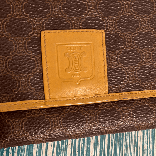 Celine Paris Macadam Pattern Bi-Fold Vintage Logo Wallet - Thumbnail 2