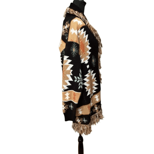 BKE Women’s Southwestern Style Waterfall Long Fringed Cardigan/Sweater - Thumbnail 8