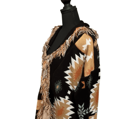 BKE Women’s Southwestern Style Waterfall Long Fringed Cardigan/Sweater - Thumbnail 6