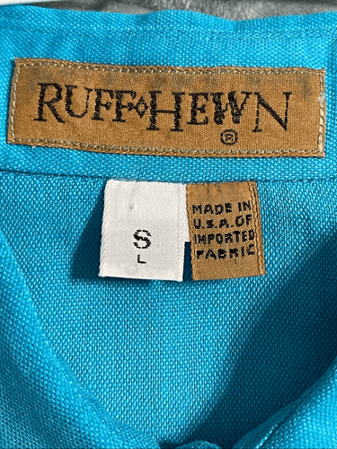 Ruff Hewn VINTAGE Men’s S/S Linen Button Up Shirt size Small - Thumbnail 6