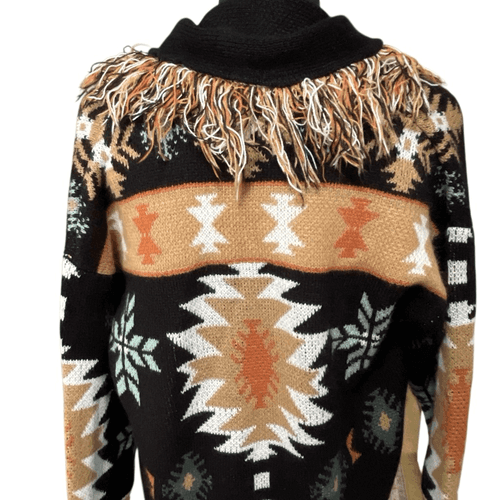 BKE Women’s Southwestern Style Waterfall Long Fringed Cardigan/Sweater - Thumbnail 4