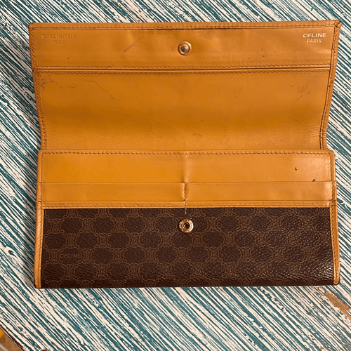 Celine Paris Macadam Pattern Bi-Fold Vintage Logo Wallet - Thumbnail 4