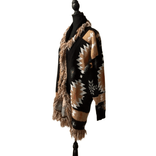 BKE Women’s Southwestern Style Waterfall Long Fringed Cardigan/Sweater - Thumbnail 7