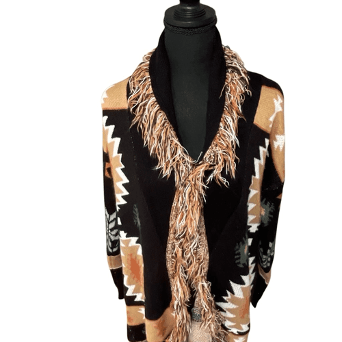 BKE Women’s Southwestern Style Waterfall Long Fringed Cardigan/Sweater - Thumbnail 5