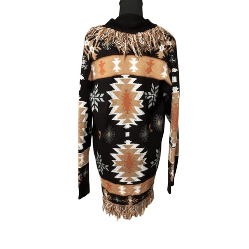 BKE Women’s Southwestern Style Waterfall Long Fringed Cardigan/Sweater - Thumbnail 9