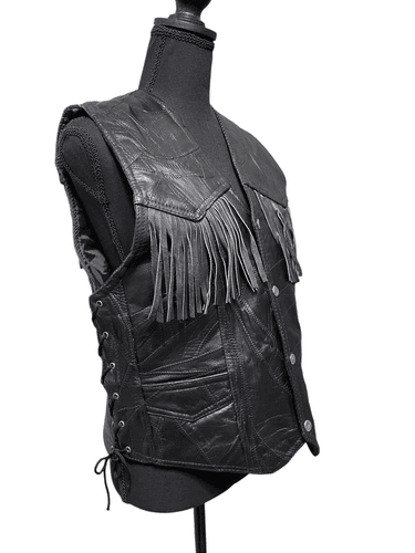 Navarre Leather Co Ladies Italian Stone Design Genuine Buffalo Leather Fringed B - Thumbnail 8