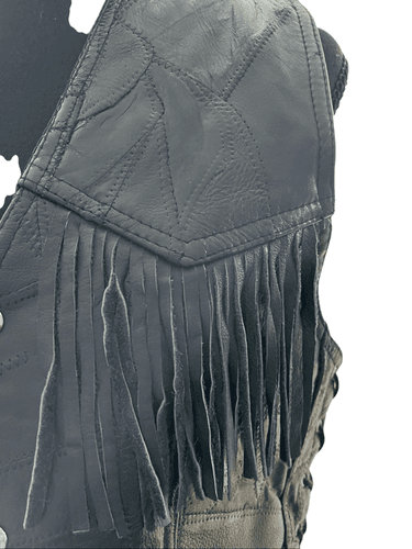Navarre Leather Co Ladies Italian Stone Design Genuine Buffalo Leather Fringed B - Thumbnail 6