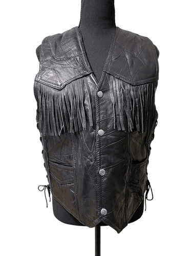 Navarre Leather Co Ladies Italian Stone Design Genuine Buffalo Leather Fringed B - Thumbnail 7