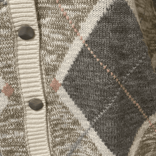 Dana Scott Fall Collection Vintage 90’s Women’s Argyle Cardigan Sweater - Thumbnail 13