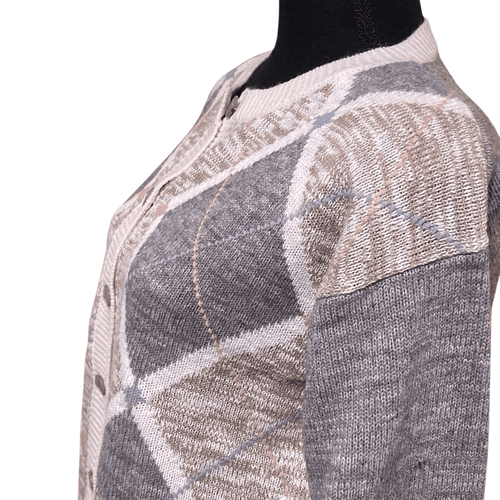 Dana Scott Fall Collection Vintage 90’s Women’s Argyle Cardigan Sweater - Thumbnail 8