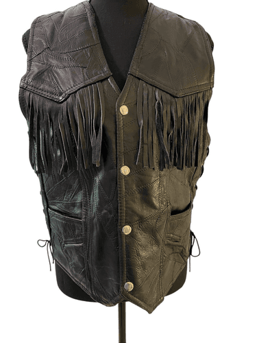 Navarre Leather Co Ladies Italian Stone Design Genuine Buffalo Leather Fringed B - Thumbnail 4