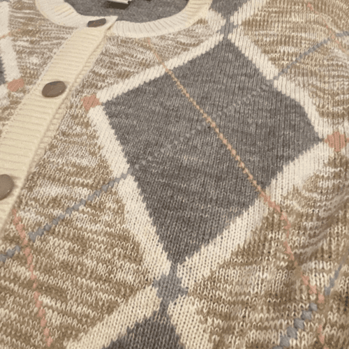 Dana Scott Fall Collection Vintage 90’s Women’s Argyle Cardigan Sweater - Thumbnail 9