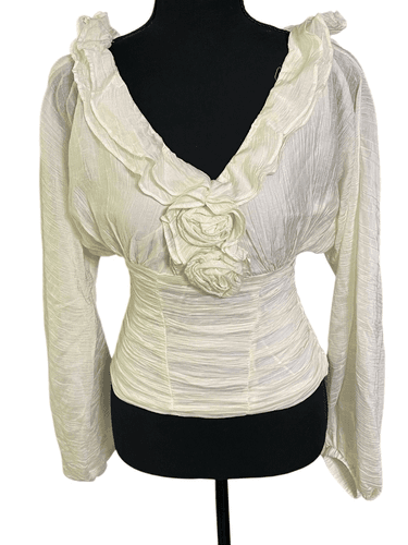 Trang Axit Women’s Romantic Era Chiffon Rose-Bodice Peasant Top size XS - Thumbnail 4