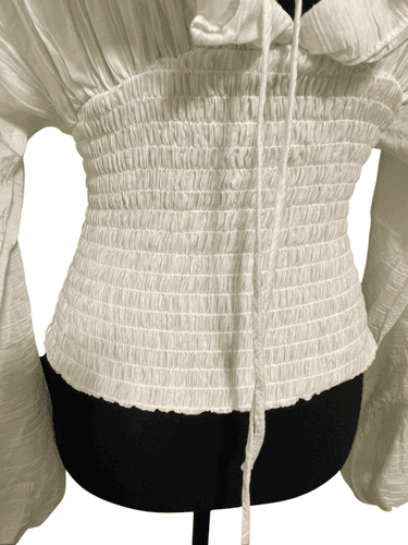 Trang Axit Women’s Romantic Era Chiffon Rose-Bodice Peasant Top size XS - Thumbnail 10
