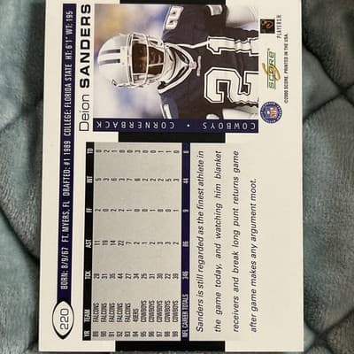 2000 Score - Deion Sanders #220 - Thumbnail 2