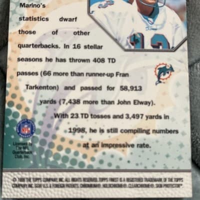 1999 Topps Finest - Gems Dan Marino #128 - Thumbnail 5