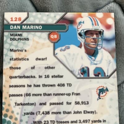1999 Topps Finest - Gems Dan Marino #128 - Thumbnail 4