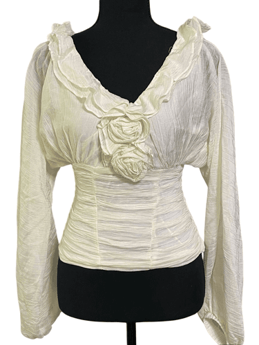 Trang Axit Women’s Romantic Era Chiffon Rose-Bodice Peasant Top size XS - Image 1