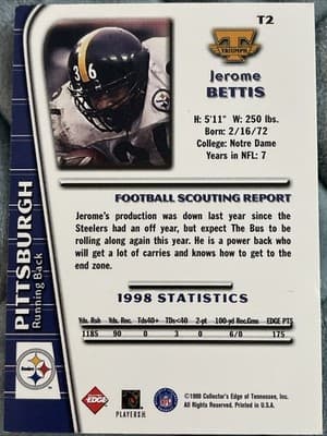1999 Collector's Edge Triumph - Jerome Bettis #T2 - Thumbnail 2
