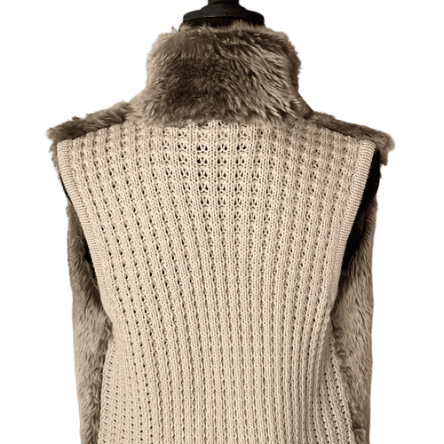 89th & Madison Vegan Fur/Knitted Vest - Thumbnail 7