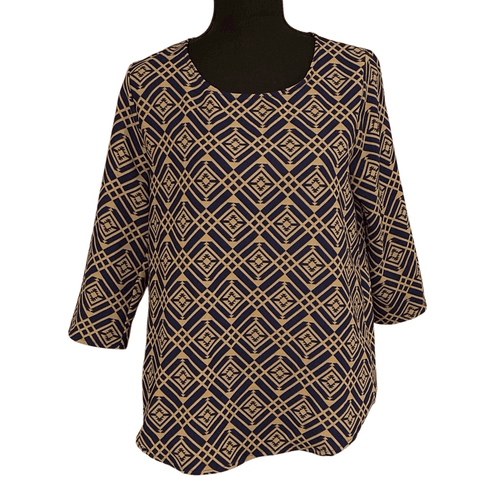 Everly Women’s 3/4 Sleeve Aztec Top/Blouse - Thumbnail 2