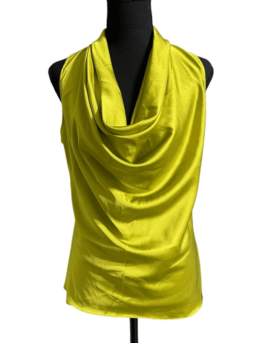 Boston Proper Women’s Marilyn Cowl-Neck Lime Sleeveless Blouse size 10 - Image 1