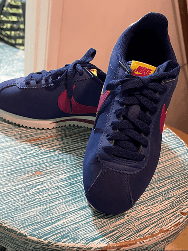 Nike Women’s Classic Nike Cortez Leather Blue Void True Berry Sneakers/Shoes - Thumbnail 2