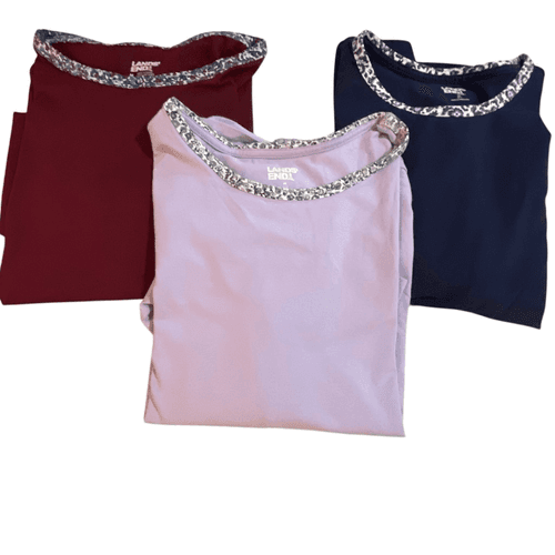 Lands’ End Women’s 3 Pack L/S Sleeper Tops - Image 1