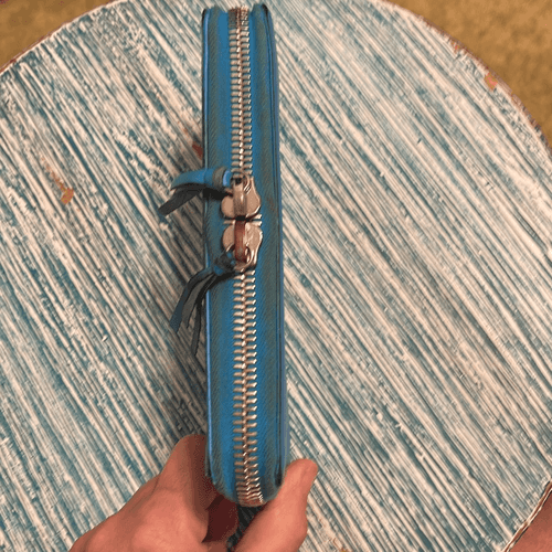 Balenciaga Papier Continental Lagoon Blue Wallet With Authenticity Included - Thumbnail 5