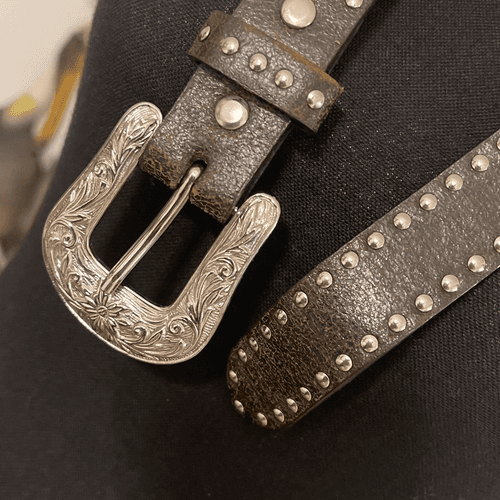 Nocona Women’s Jewel Studded Hearts/Crosses Leather/Silver Western Cowgirl Belt - Thumbnail 3
