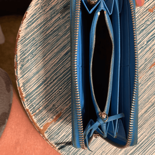 Balenciaga Papier Continental Lagoon Blue Wallet With Authenticity Included - Thumbnail 7