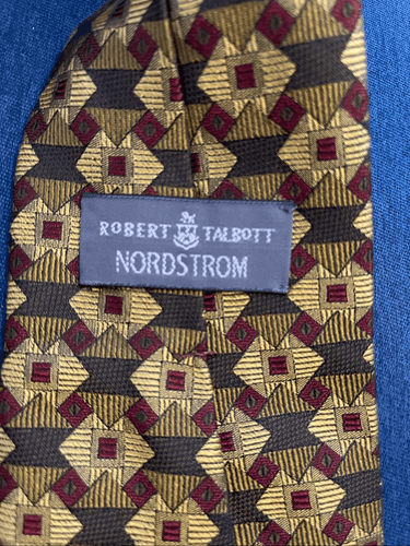 Vintage Robert Talbott Nordstrom Men’s Geometric Style Silk Tie - Thumbnail 2