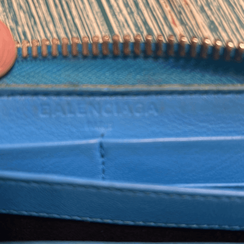 Balenciaga Papier Continental Lagoon Blue Wallet With Authenticity Included - Thumbnail 6