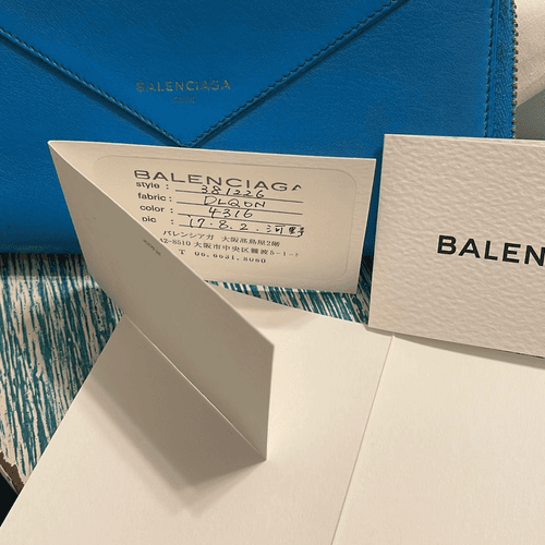 Balenciaga Papier Continental Lagoon Blue Wallet With Authenticity Included - Thumbnail 10