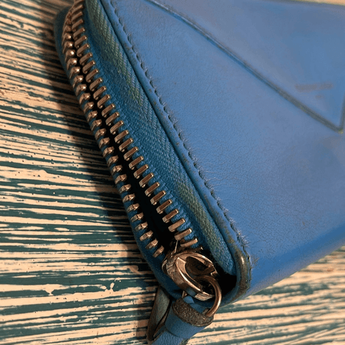 Balenciaga Papier Continental Lagoon Blue Wallet With Authenticity Included - Thumbnail 14