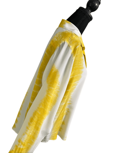 Fifteen Twenty Women’s Yellow Tie Dye 100% Silk L/S Blouse/Top size Large Front - Thumbnail 5